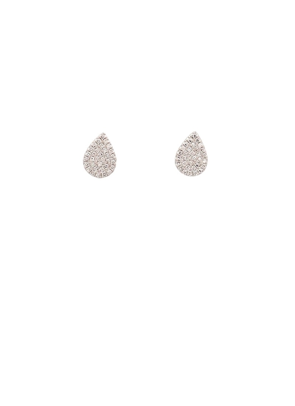 Pendientes de oro blanco de 18Kt, forma de gota con diamantes talla brillante, con un peso de 0,15ct, engastados de forma concén