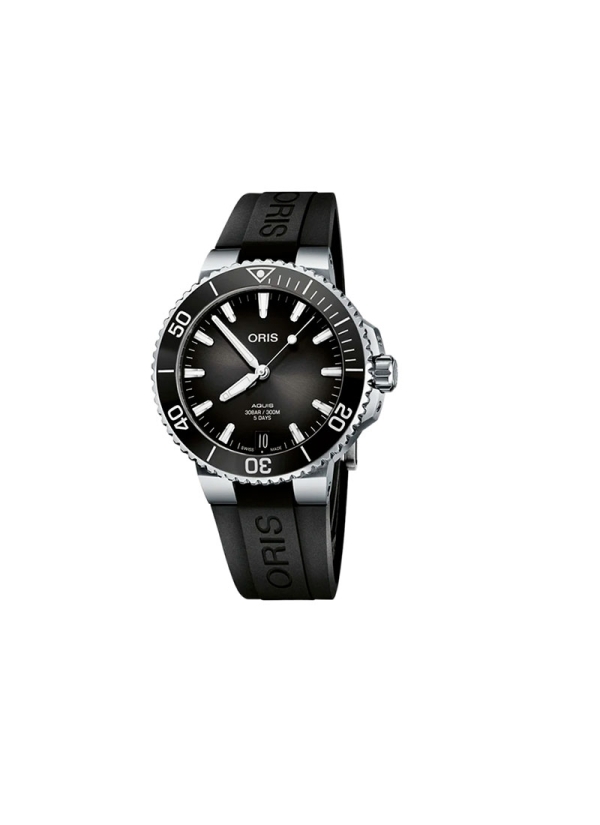 Reloj automático con reserva de marcha de hasta 120h, caja de acero de 41.5mm, esfera antracita, ventana de fecha y brazalete de