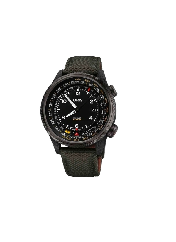 Reloj automático en caja de carbono y titanio de 47mm chapada en PVD de color gris, reserva de marcha de hasta 56h, esfera negra