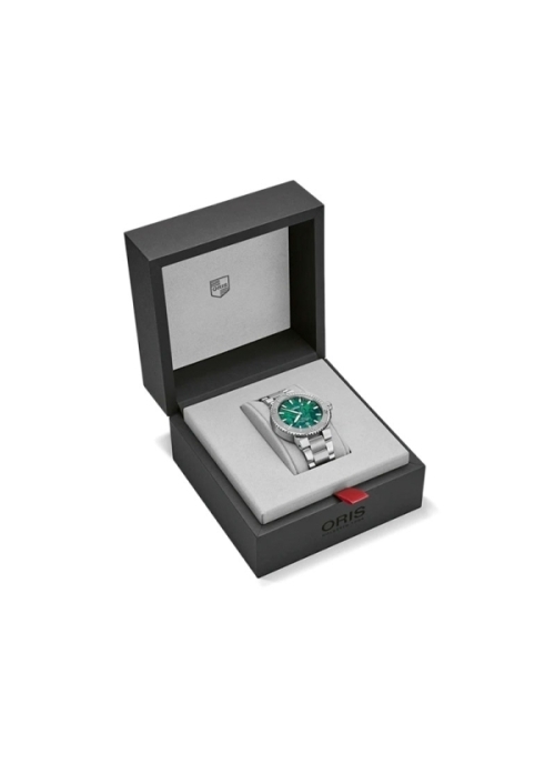 Reloj automático con reserva de marcha de hasta 38h, caja de acero de 43,50 mm, esfera azul con ventana de fecha con pulsera met