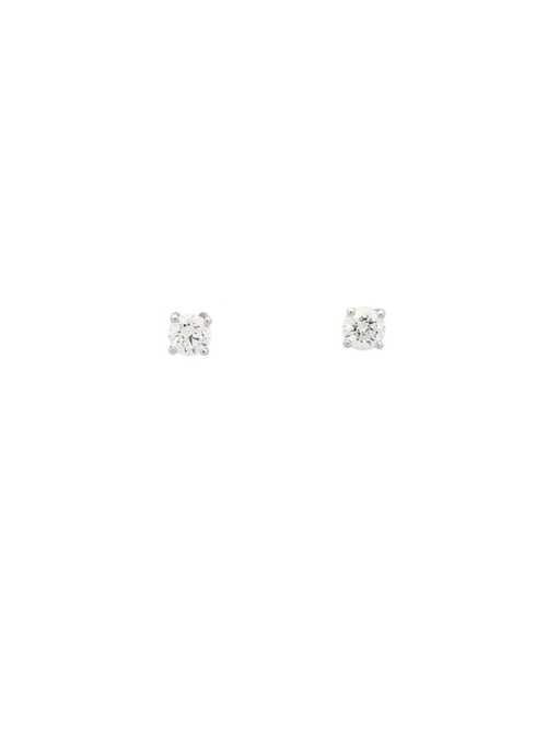Pendientes de oro blanco de 18ct, dormilonas de 4 garras, con 2 piedras de 0,20ct, peso total de 0,40ct, certificado GIA E VVS2,