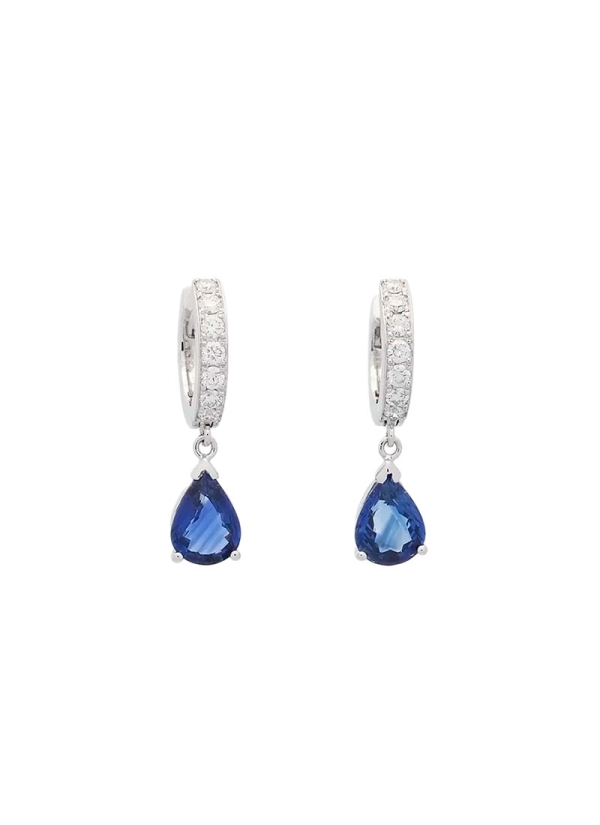 Pendientes de oro blanco de 18ct. Cada uno compuesto por una criolla de 7 diamantes talla brillante (los dos, 0,36ct) de calidad 2