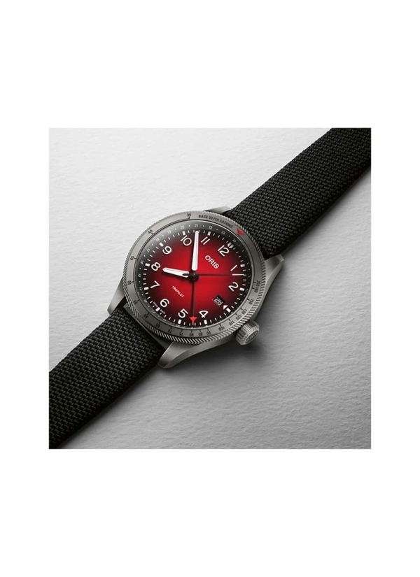 Reloj automático en caja acero de 41.5mm chapada en PVD de color gris, reserva de marcha de hasta 42h, esfera degradado de rojo  2