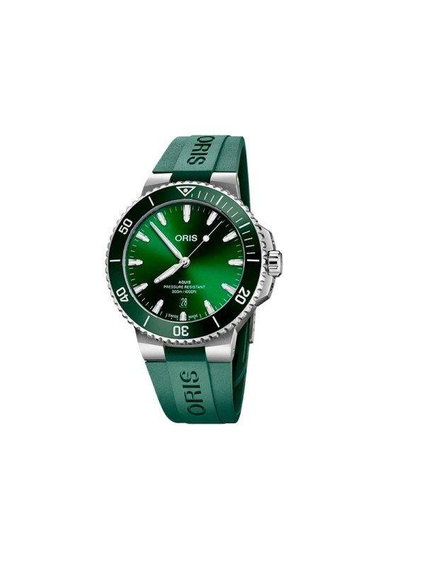 Reloj automático con reserva de marcha de hasta 38h, caja de acero de 43,50 mm, esfera verde con ventana de fecha y correa de ca