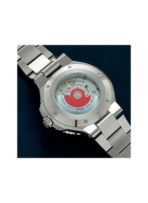 Reloj automático con reserva de marcha de hasta 38h, caja de acero de 41,50 mm, esfera azul con ventana de fecha y correa de ace