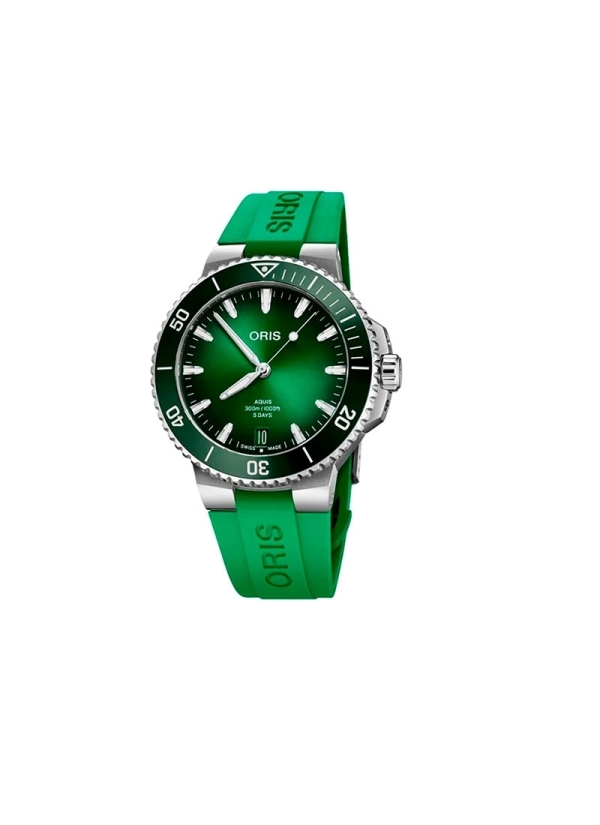 Reloj automático de Calibre 400, con reserva de marcha de hasta 120h, caja de acero de 43,50 mm con bisel giratorio, esfera verd