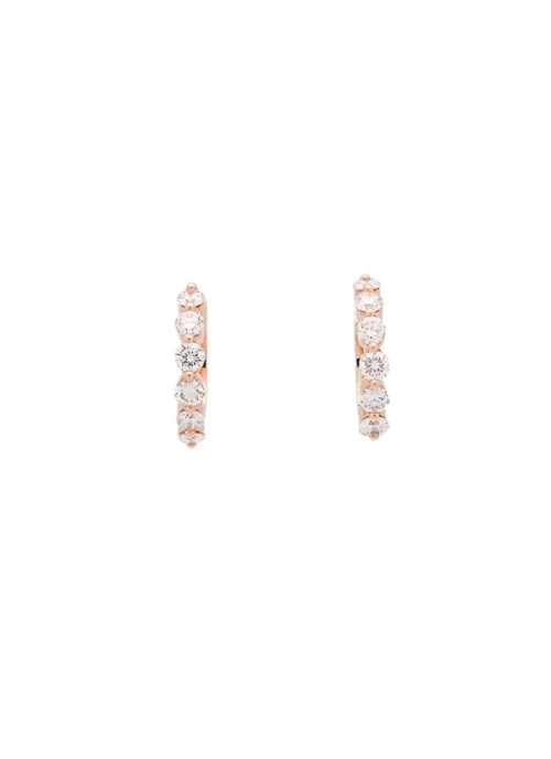 Criollas de oro rosa de 18Kt, hechas a mano con diamantes talla brillante de 2,60-2,65mm con un peso total de 0,83ct con calidad
