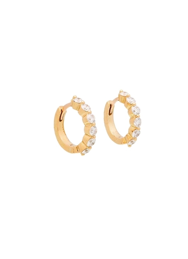 Criollas de oro amarillo de 18Kt, hechas a mano con diamantes talla brillante de 2,60-2,65mm con un peso total de 0,83ct con cal Criollas de oro amarillo de 18Kt, hechas a mano con diamantes talla brillante de 2,60-2,65mm con un peso total de 0,83ct con cal