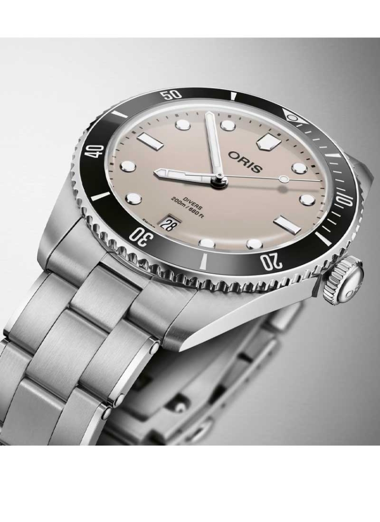 Reloj de movimiento automático con reserva de marcha de 41h en caja de acero de 39 mm, esfera en color castaño, ventana de fecha