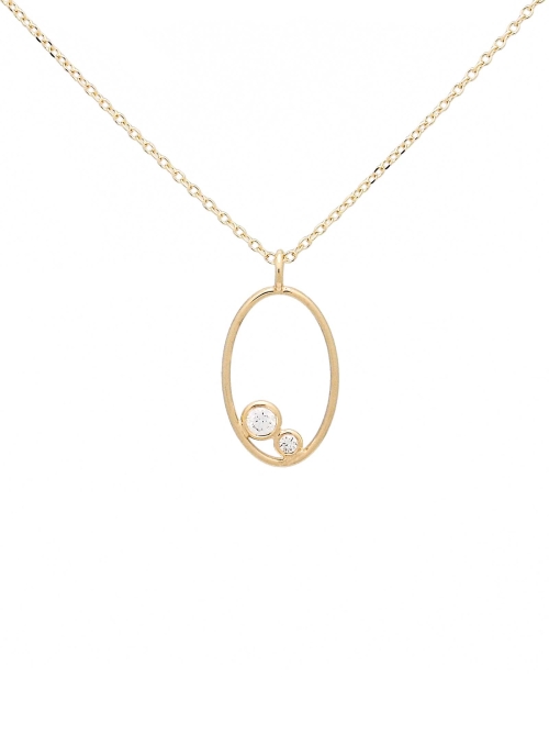 Cadena de oro amarillo de 18Kt de 42cm de largo, con asa extra, permitiendo una medida de 40cm, con una forma ovalada 14x9mm de 