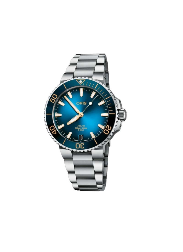 Reloj automático de Calibre 400, con reserva de marcha de hasta 120h, caja de acero de 41,50 mm con bisel cerámico giratorio, es