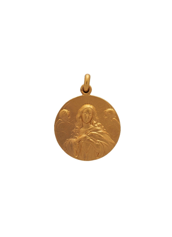 Medalla de oro amarillo de 18Kt, imagen de la Purísima Concepción, con 30mm de diámetro.