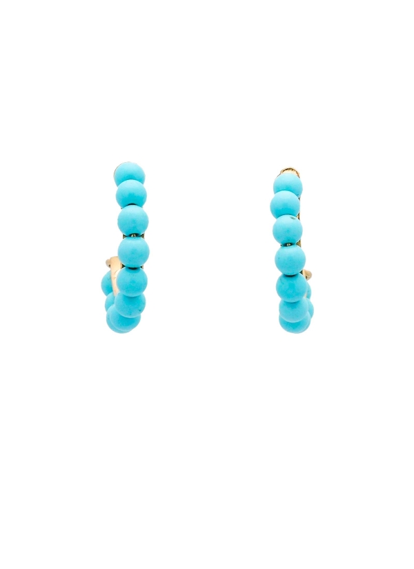 Criollas de oro amarillo de 18Kt, 16mm, con 10 turquesas.