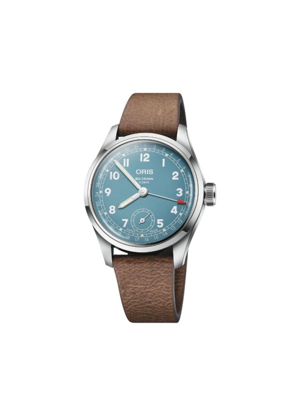 Este modelo conserva la corona sobredimensionada y la función de fecha con aguja pointer de los relojes Big Crown original. Incl