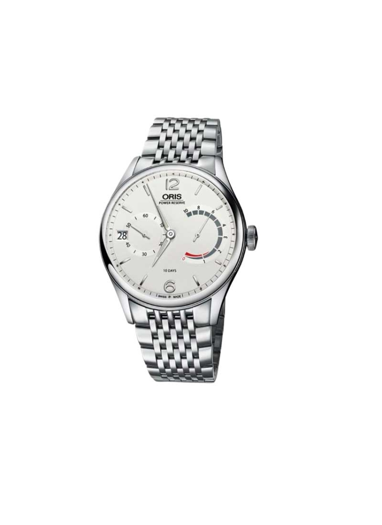 El Oris Artelier Calibre 111 es un reloj automático con caja de acero de 43 mm con esfera plateada, indicación de 10 días de res