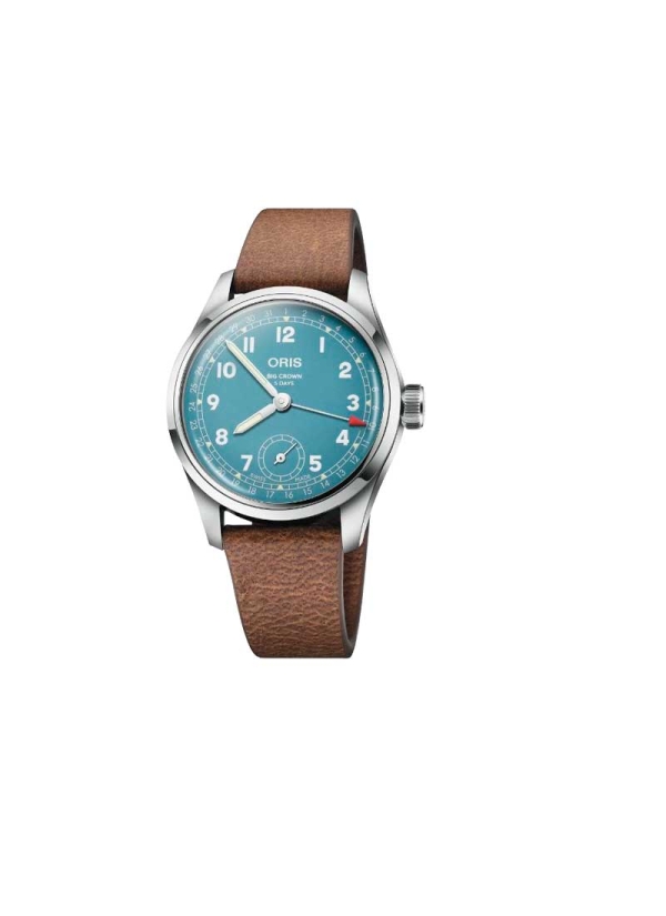 Este modelo conserva la corona sobredimensionada y la función de fecha con aguja pointer de los relojes Big Crown original. Incl