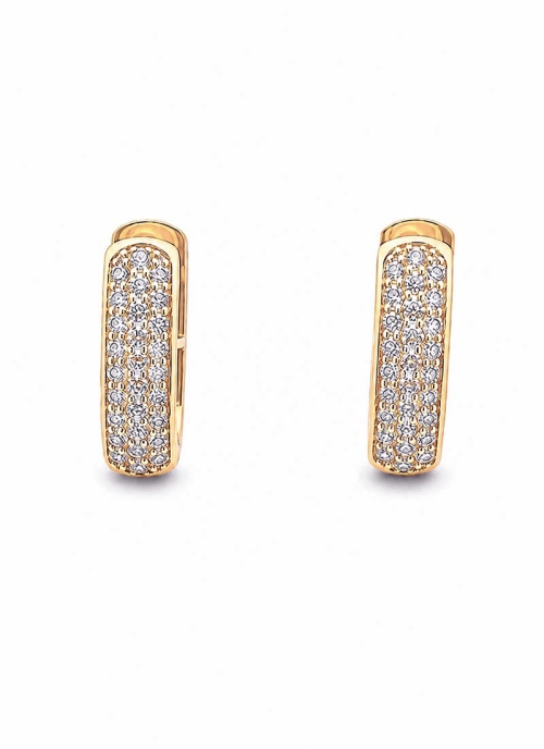 Criollas de oro rosa de 18Kt de contorno rectangular con pavé de brillantes, con un peso total de 0,62ct de calidad G/H VS.